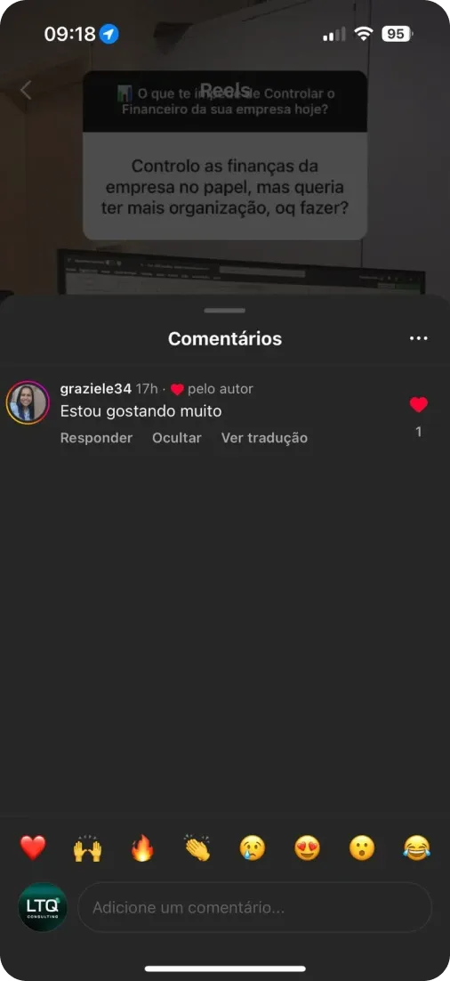 Conversa de WhatsApp com uma cliente da planilha