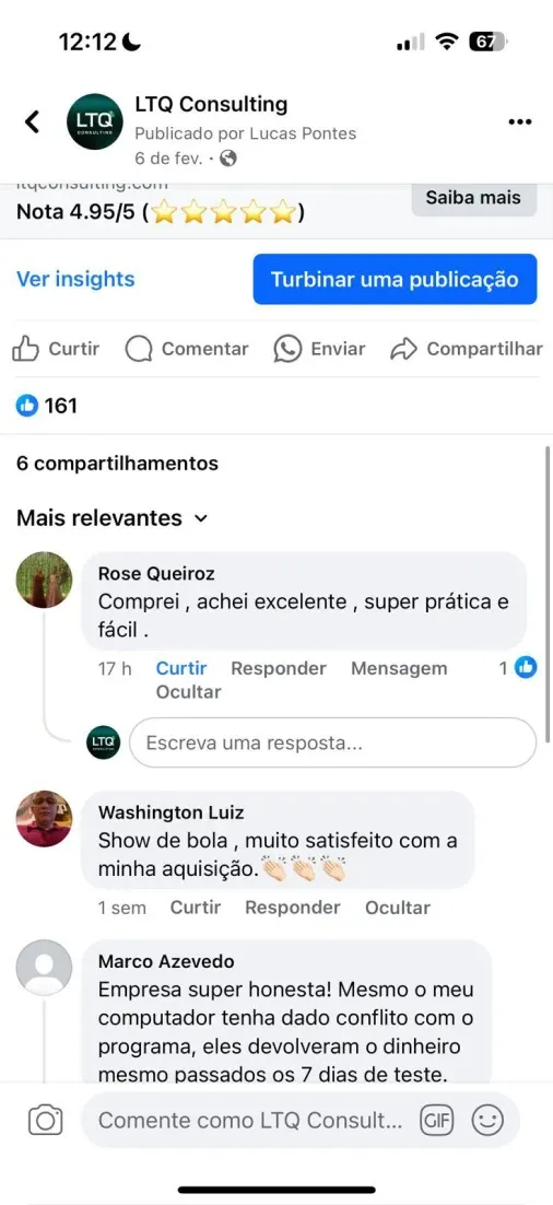 Conversa de WhatsApp com uma cliente da planilha
